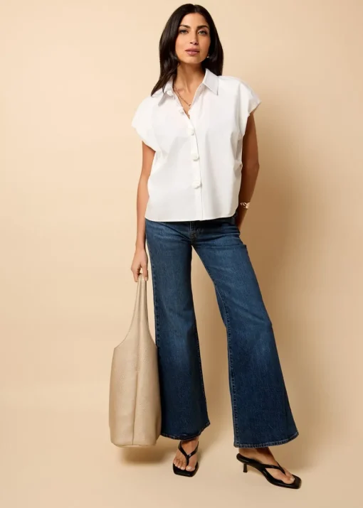 Little Mistress White Poplin Cotton Shirt by Vicky Pattison