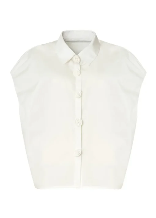 Little Mistress White Poplin Cotton Shirt by Vicky Pattison