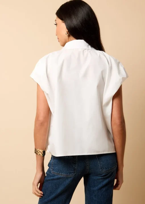 Little Mistress White Poplin Cotton Shirt by Vicky Pattison