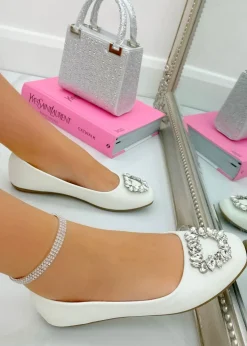 Love Lemonade White Crystal Buckle Dainty Dolly Shoes