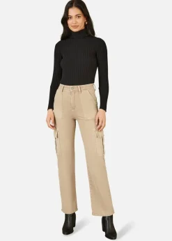 Mela Black Ribbed Knit Roll Neck Jumper