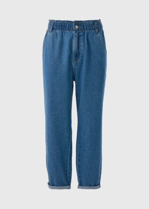 Mid Wash Paperbag Jeans