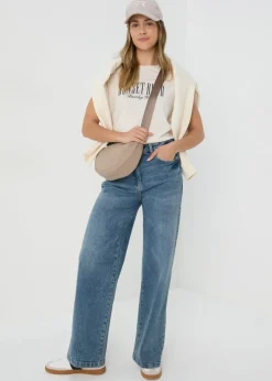 Mid Wash Wide Leg Jeans