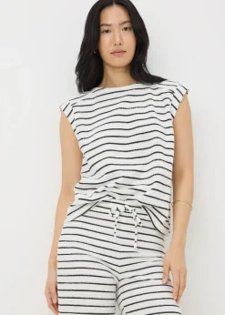 Monochrome Stripe Co Ord Towelling Top