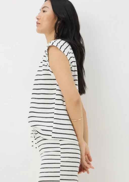 Monochrome Stripe Co Ord Towelling Top