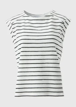 Monochrome Stripe Co Ord Towelling Top