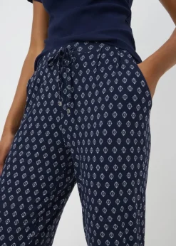 Navy Harem Printed Trousers