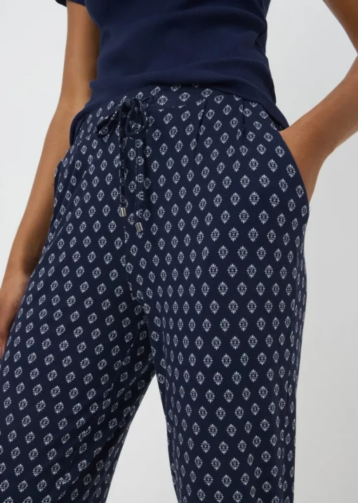 Navy Harem Printed Trousers