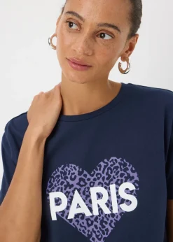 Navy Paris Animal Heart T-Shirt