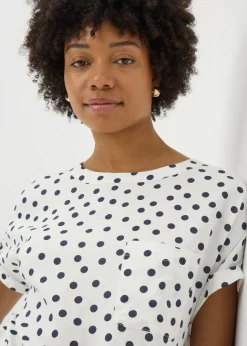 Navy Spot Print Pocket Box Top