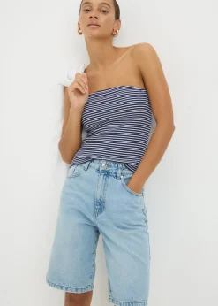 Navy Stripe Boobtube Top