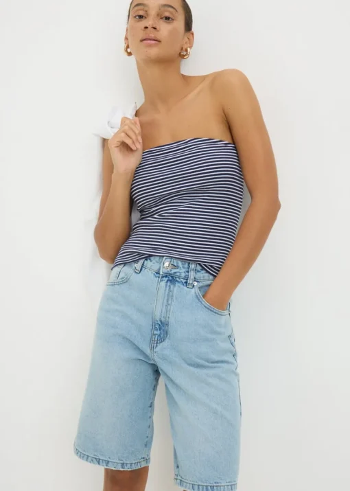 Navy Stripe Boobtube Top