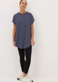 Navy Stripe Longline T-Shirt