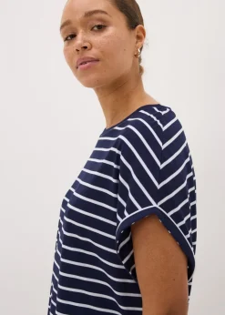 Navy Stripe Longline T-Shirt