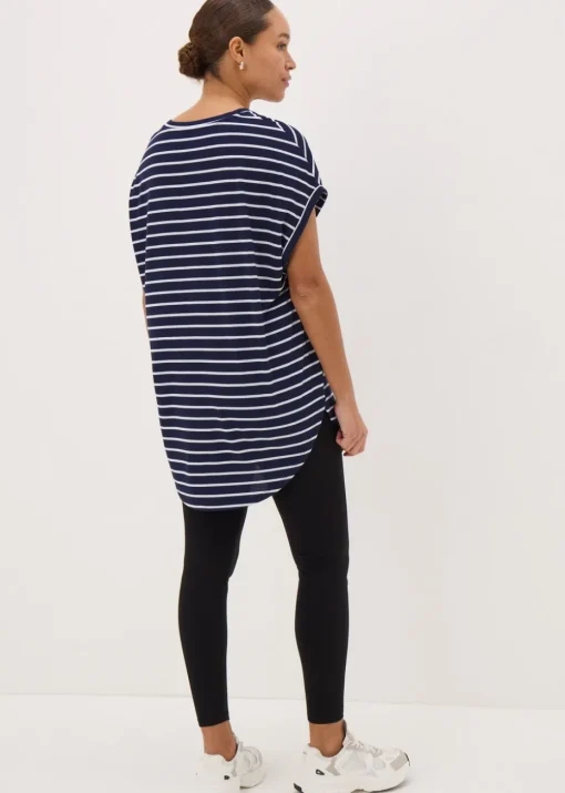 Navy Stripe Longline T-Shirt