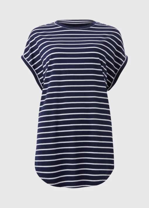 Navy Stripe Longline T-Shirt