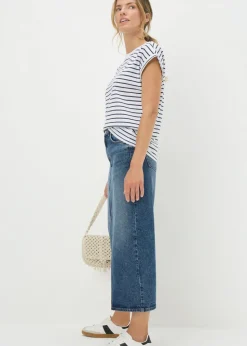 Navy Stripe Short Sleeve Top