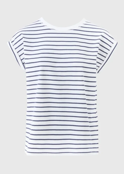 Navy Stripe Short Sleeve Top