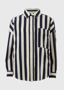 Navy Wide Stripe Shirt
