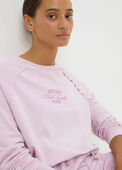 Pink Acid Wash Co Ord Graphic Sweatshirt