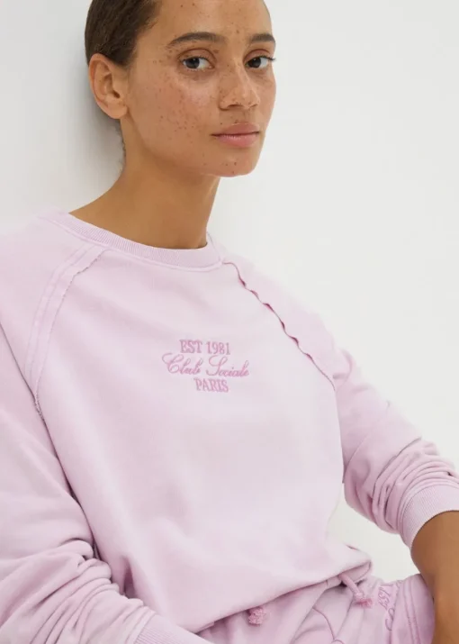 Pink Acid Wash Co Ord Graphic Sweatshirt