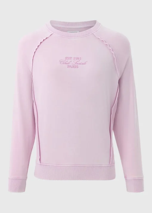 Pink Acid Wash Co Ord Graphic Sweatshirt