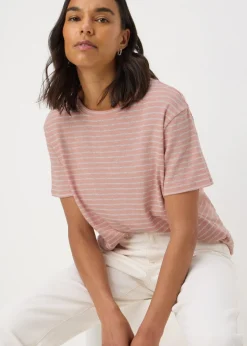 Pink Burnout Stripe Relaxed Fit T-Shirt