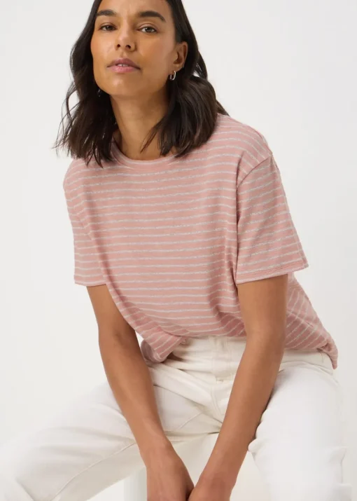 Pink Burnout Stripe Relaxed Fit T-Shirt