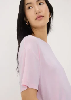 Pink Crew Neck Relaxed T-Shirt