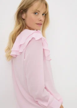 Pink Double Ruffle Blouse