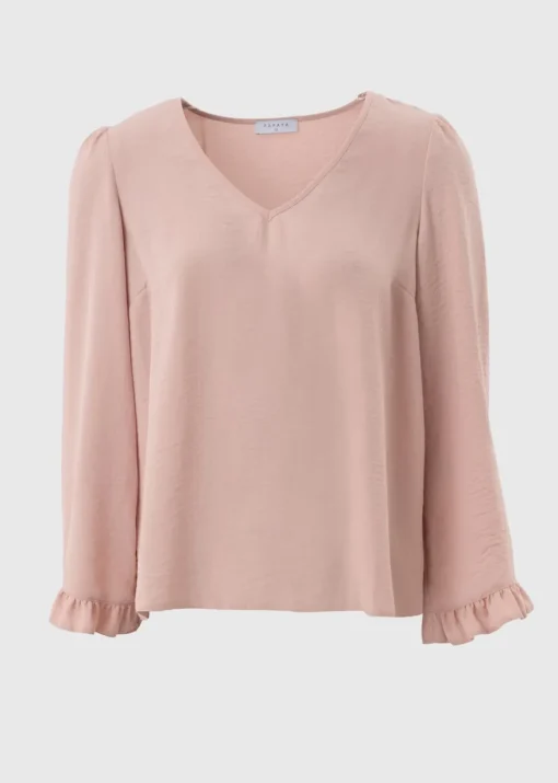 Pink Frill Sleeve Blouse