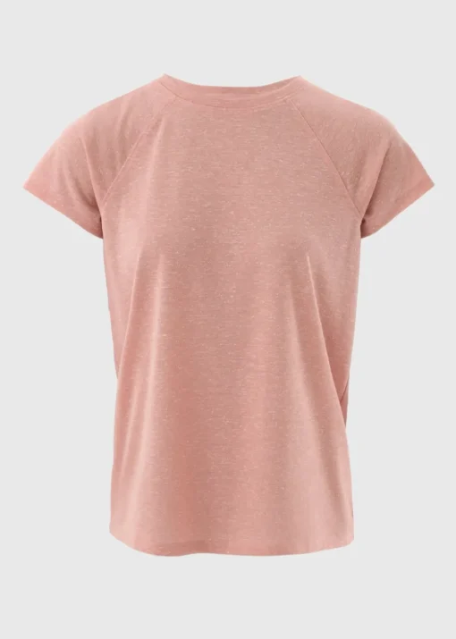Pink Linen Blend Raglan T-Shirt