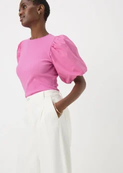 Pink Puff Sleeve T-Shirt