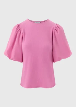 Pink Puff Sleeve T-Shirt