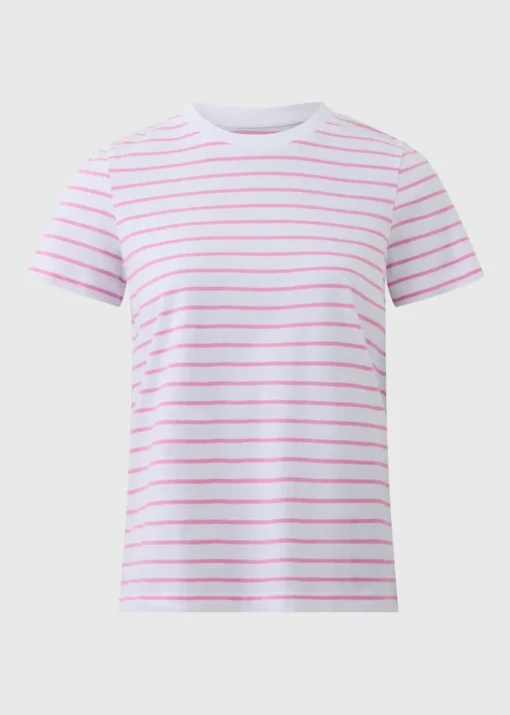 Pink Stripe Crew Neck T-Shirt