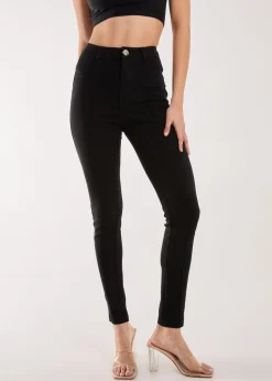 Pink Vanilla Black Slim Fit Seam Detail Trousers