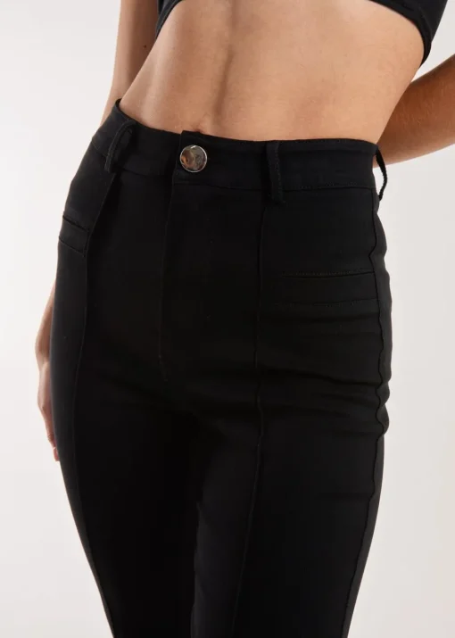 Pink Vanilla Black Slim Fit Seam Detail Trousers