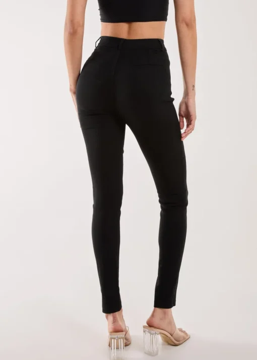 Pink Vanilla Black Slim Fit Seam Detail Trousers