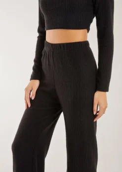 Pink Vanilla Black Soft Brushed Rib Flares