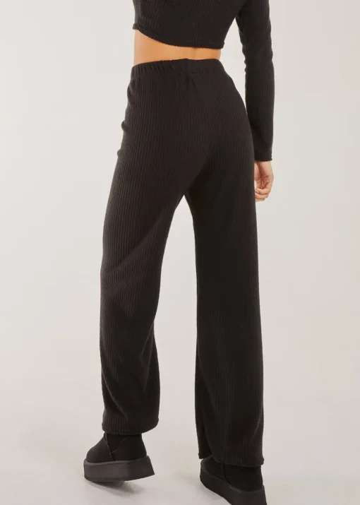 Pink Vanilla Black Soft Brushed Rib Flares