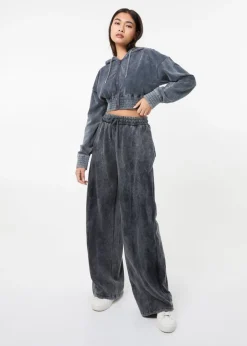 Pink Vanilla Black Wash Wide Leg Trousers