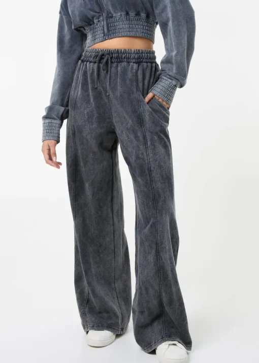 Pink Vanilla Black Wash Wide Leg Trousers