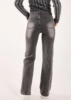 Pink Vanilla Black Washed Relaxed Fit High Waist Jeans