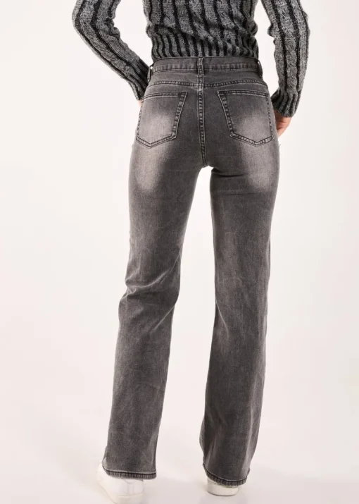 Pink Vanilla Black Washed Relaxed Fit High Waist Jeans