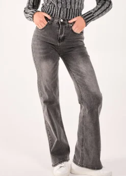 Pink Vanilla Black Washed Relaxed Fit High Waist Jeans