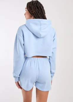 Pink Vanilla Blue Houston Cropped Hoodie