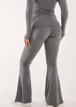 Pink Vanilla Charcoal Fold Over Waist Lounge Flares