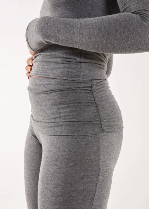 Pink Vanilla Charcoal Fold Over Waist Lounge Flares