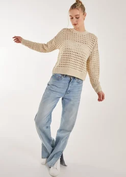 Pink Vanilla Crochet Knitted Sweatshirt