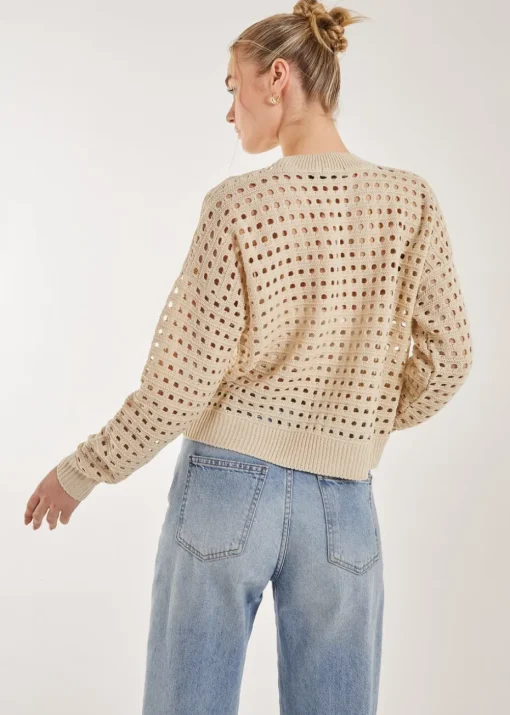 Pink Vanilla Crochet Knitted Sweatshirt
